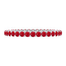 1.75 CT Round Shape Lab Grown Ruby and Diamond Eternity Wedding Band AAAA - Rosec Jewels