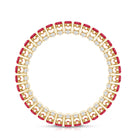Round Shape Lab Grown Ruby and Diamond Eternity Wedding Band AAAA - Rosec Jewels