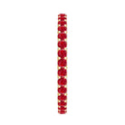 1.75 CT Round Shape Lab Grown Ruby and Diamond Eternity Wedding Band AAAA - Rosec Jewels