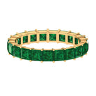 Princess Cut Lab Grown Emerald Full Eternity Ring Lab Created Emerald - ( AAAA ) - Quality - Rosec Jewels