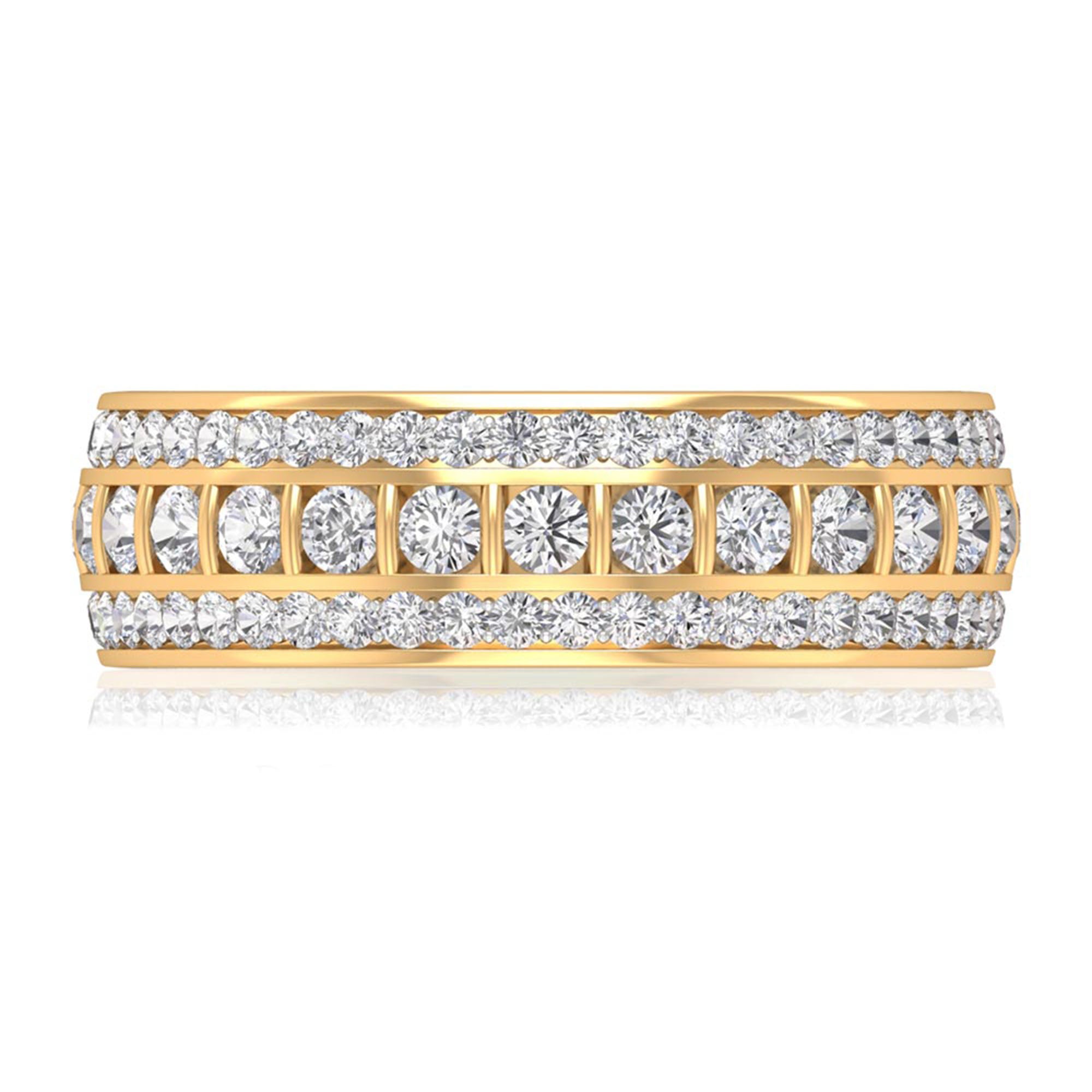 2.50 CT Round Cut Cubic Zirconia Gold Wedding Band Ring Zircon - ( AAAA ) - Quality - Rosec Jewels
