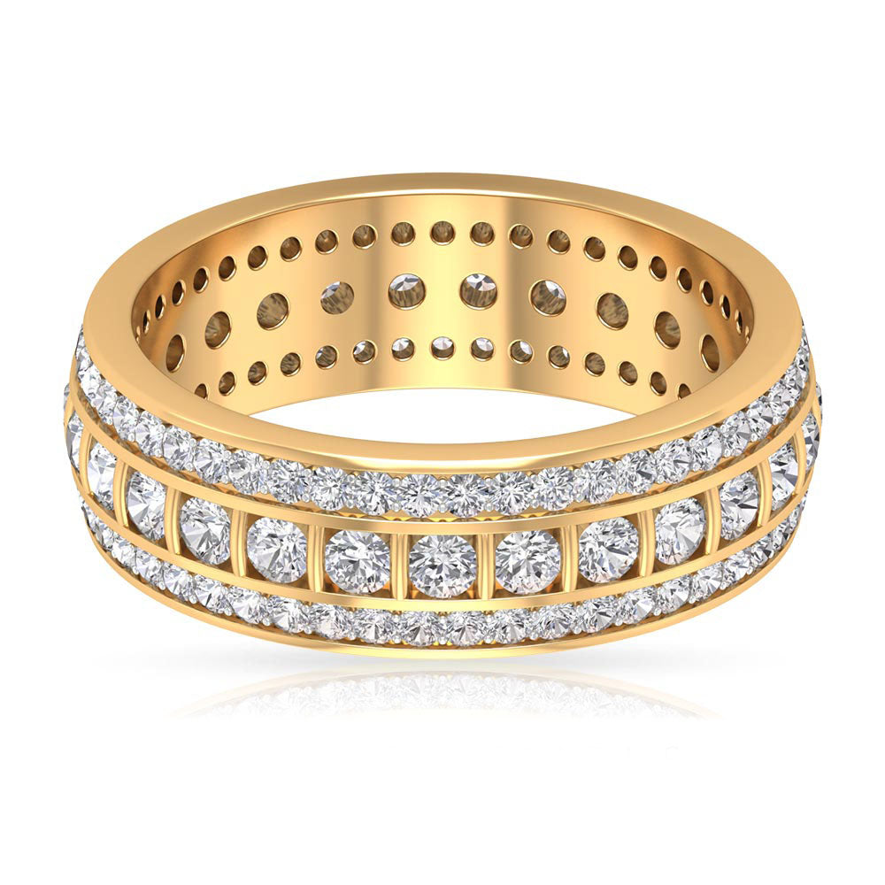 2.50 CT Round Cut Cubic Zirconia Gold Wedding Band Ring Zircon - ( AAAA ) - Quality - Rosec Jewels