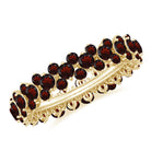 Certified Natural Garnet Eternity Band Ring AAA - Rosec Jewels