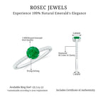 Natural Emerald Promise Ring with Diamond Side Stones AAA - Rosec Jewels