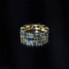 London Blue Topaz Heart Eternity Band Ring AAA - Rosec Jewels