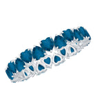 London Blue Topaz Heart Eternity Band Ring AAA - Rosec Jewels
