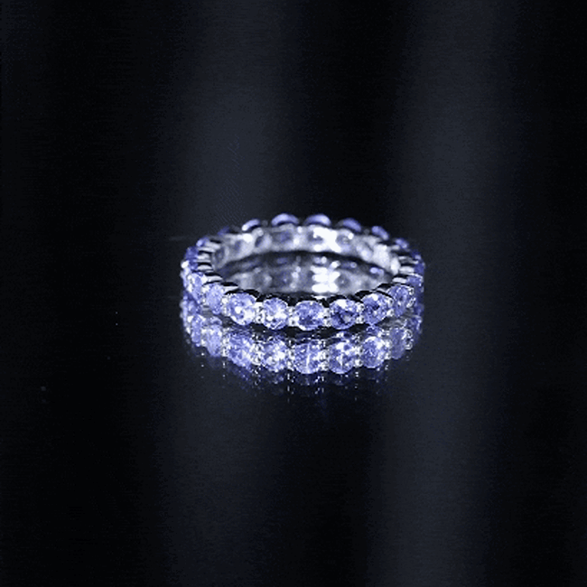 Real Tanzanite Full Eternity Ring for Women AAA - Rosec Jewels