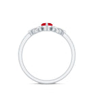 Natural 0.75 Carat Marquise Ruby Diamond Engagement Ring with Celtic Knot AAA - Rosec Jewels