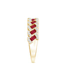 Natural Baguette Ruby Half Eternity Band with Diamond AAA - Rosec Jewels