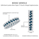 Baguette London Blue Topaz Full Eternity Band with Diamond AAA - Rosec Jewels