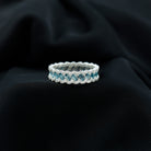 Baguette London Blue Topaz Full Eternity Band with Diamond AAA - Rosec Jewels