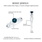 Round Blue Topaz Infinity Engagement Ring with Diamonds AAA - Rosec Jewels