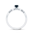 Round Blue Topaz Infinity Engagement Ring with Diamonds AAA - Rosec Jewels