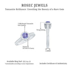 Rosec Jewels-Vintage Style Tanzanite Engagement Ring with Diamond Halo