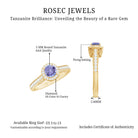 Rosec Jewels-Vintage Style Tanzanite Engagement Ring with Diamond Halo