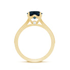 Natural London Blue Topaz and Diamond Engagement Ring AAA - Rosec Jewels