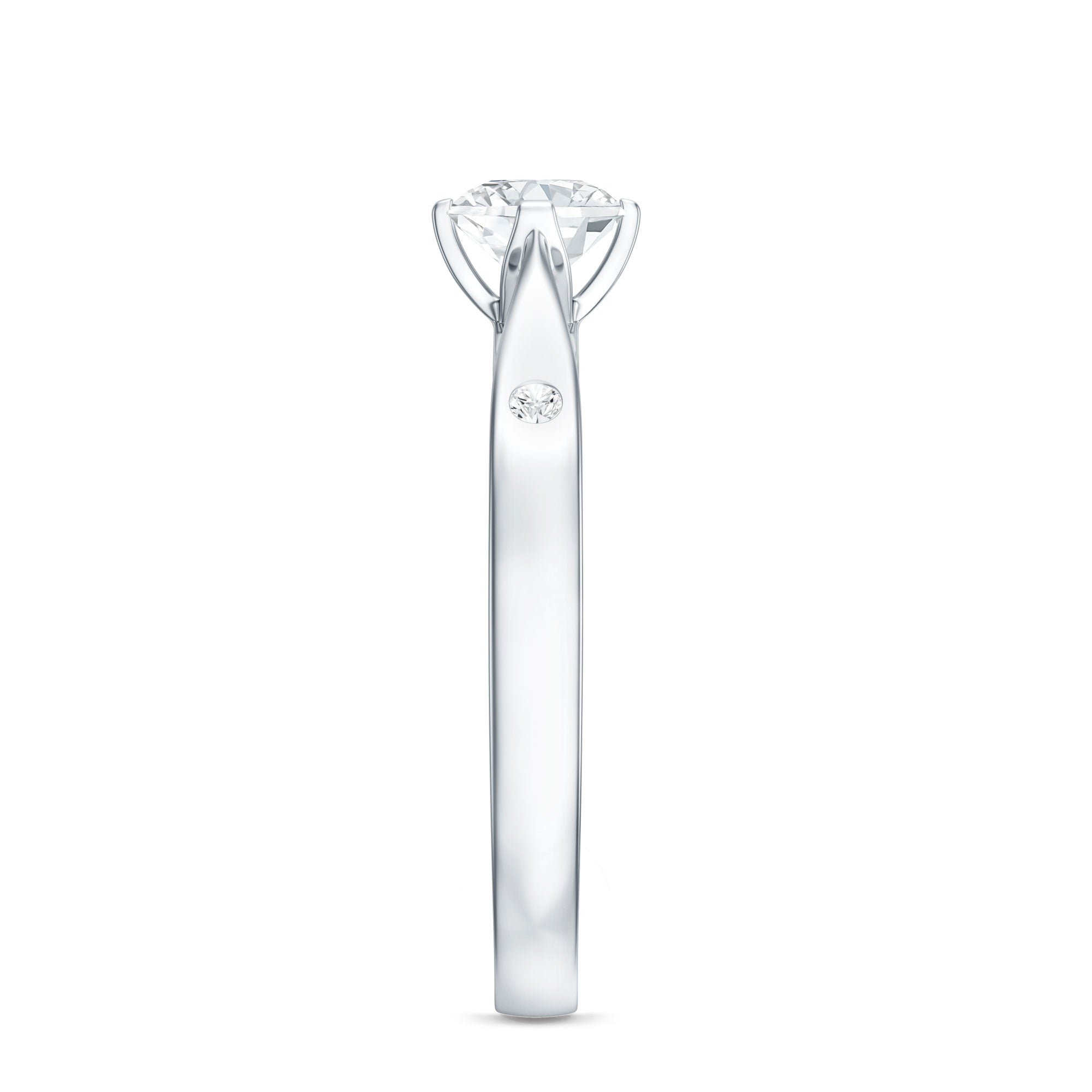 Rosec Jewels-Floral Set Moissanite Solitaire Promise Ring for Her