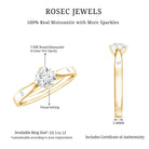 Floral Set Moissanite Solitaire Promise Ring for Her D-VS1 - Rosec Jewels