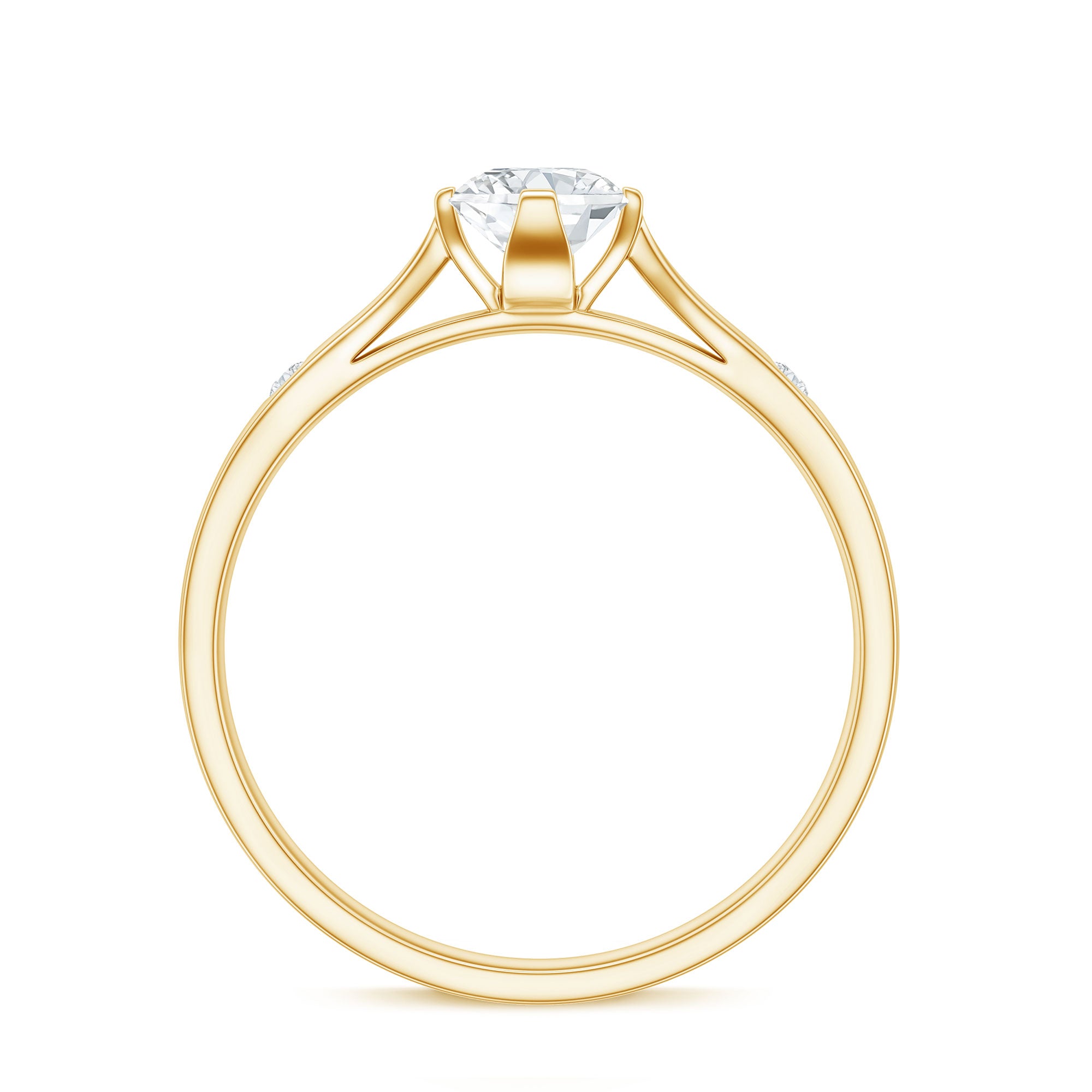Rosec Jewels-Floral Set Moissanite Solitaire Promise Ring for Her