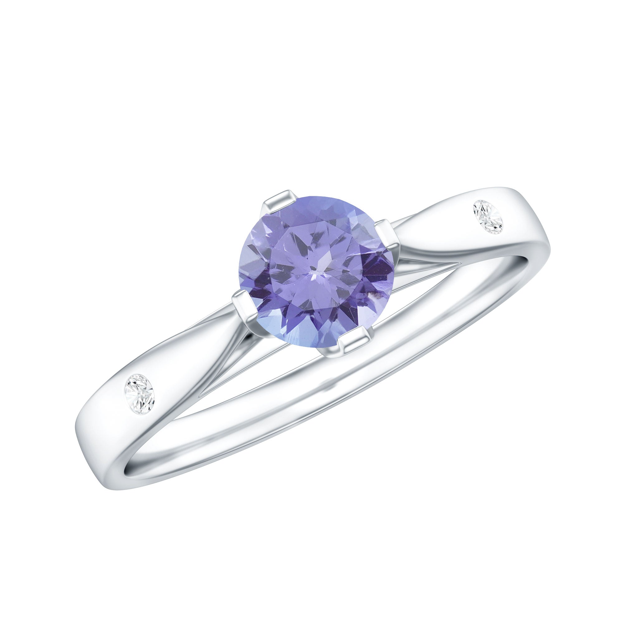 Natural Tanzanite Diamond Commitment Ring for Women AAA - Rosec Jewels