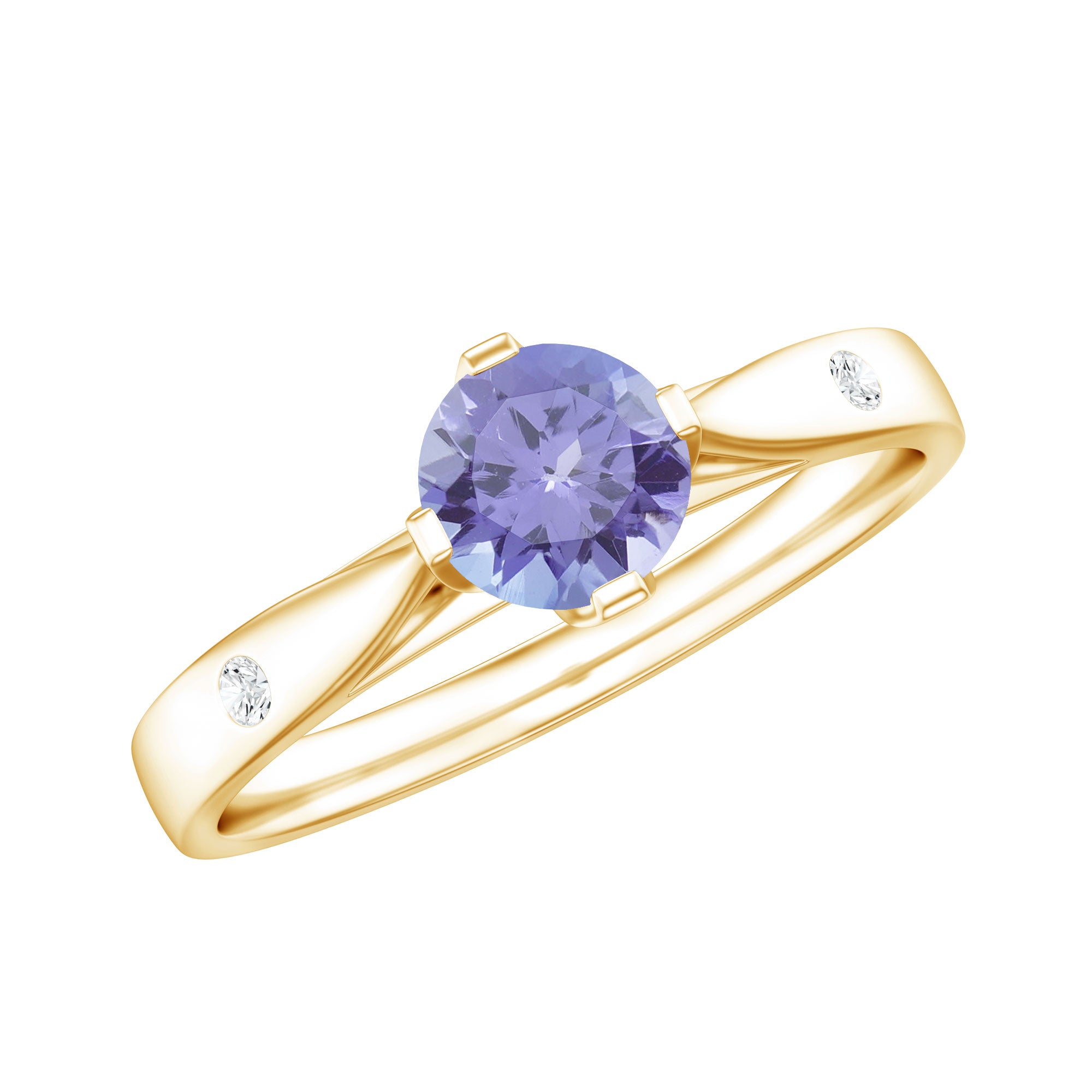 Natural Tanzanite Diamond Commitment Ring for Women AAA - Rosec Jewels