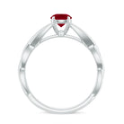 Natural Ruby Solitaire Ring in Crossover Shank AAA - Rosec Jewels
