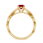 Natural Ruby Solitaire Ring in Crossover Shank AAA - Rosec Jewels