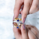 Natural 0.9 Carat Blue Sapphire Engagement Ring with Diamond AAA - Rosec Jewels