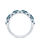 Natural London Blue Topaz and Diamond Statement Ring AAA - Rosec Jewels