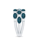 Natural London Blue Topaz and Diamond Statement Ring AAA - Rosec Jewels