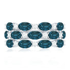 Natural London Blue Topaz and Diamond Statement Ring AAA - Rosec Jewels