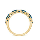 Natural London Blue Topaz and Diamond Statement Ring AAA - Rosec Jewels