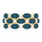 Natural London Blue Topaz and Diamond Statement Ring AAA - Rosec Jewels