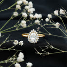 Certified Pear Cut Engagement Ring With Moissanite D-VS1 - Rosec Jewels