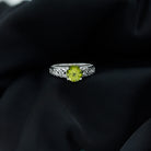Real 2 Carat Peridot Celtic Knot Engagement Ring with Surprise Diamond AAA - Rosec Jewels