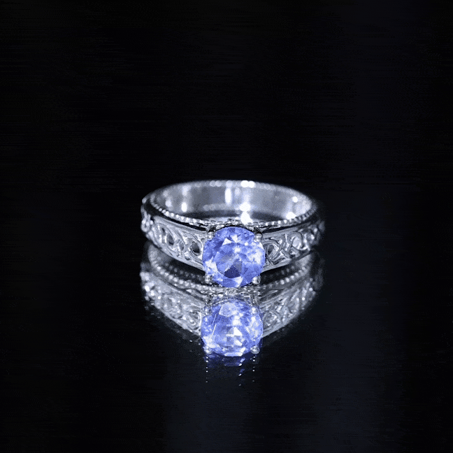 1.5 Carat Lab Created Tanzanite Engagement Ring with Celtic Design AAAA - Rosec Jewels