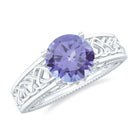 1.5 Carat Lab Created Tanzanite Engagement Ring with Celtic Design AAAA - Rosec Jewels