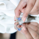1.5 Carat Lab Created Tanzanite Engagement Ring with Celtic Design AAAA - Rosec Jewels