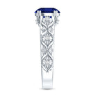 Nature Inspired 2.7 Carat Lab Grown Blue Sapphire Engagement Ring with Diamond AAAA - Rosec Jewels