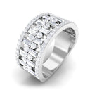 Rosec Jewels-Designer Round and Baguette Cut Zircon Wedding Band