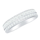Certified Real Diamond Half Eternity Wedding Band Natural - ( HI-SI ) - Rosec Jewels