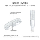 Certified Real Diamond Half Eternity Wedding Band Natural - ( HI-SI ) - Rosec Jewels