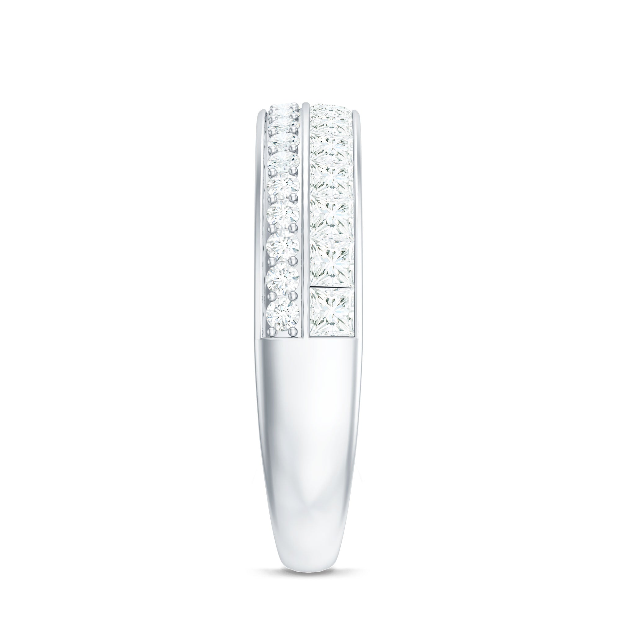 Certified Real Diamond Half Eternity Wedding Band Natural - ( HI-SI ) - Rosec Jewels