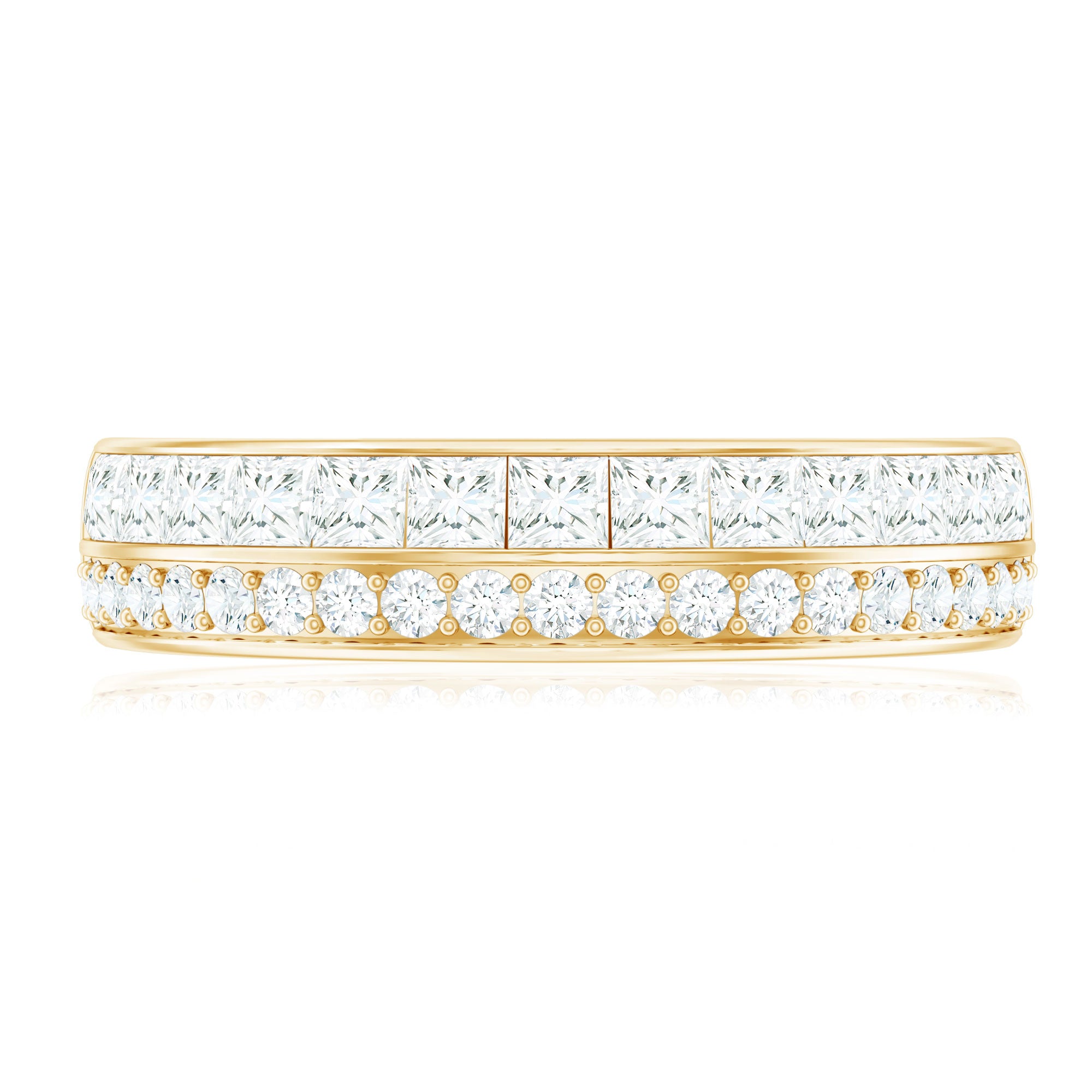 Certified Real Diamond Half Eternity Wedding Band Natural - ( HI-SI ) - Rosec Jewels