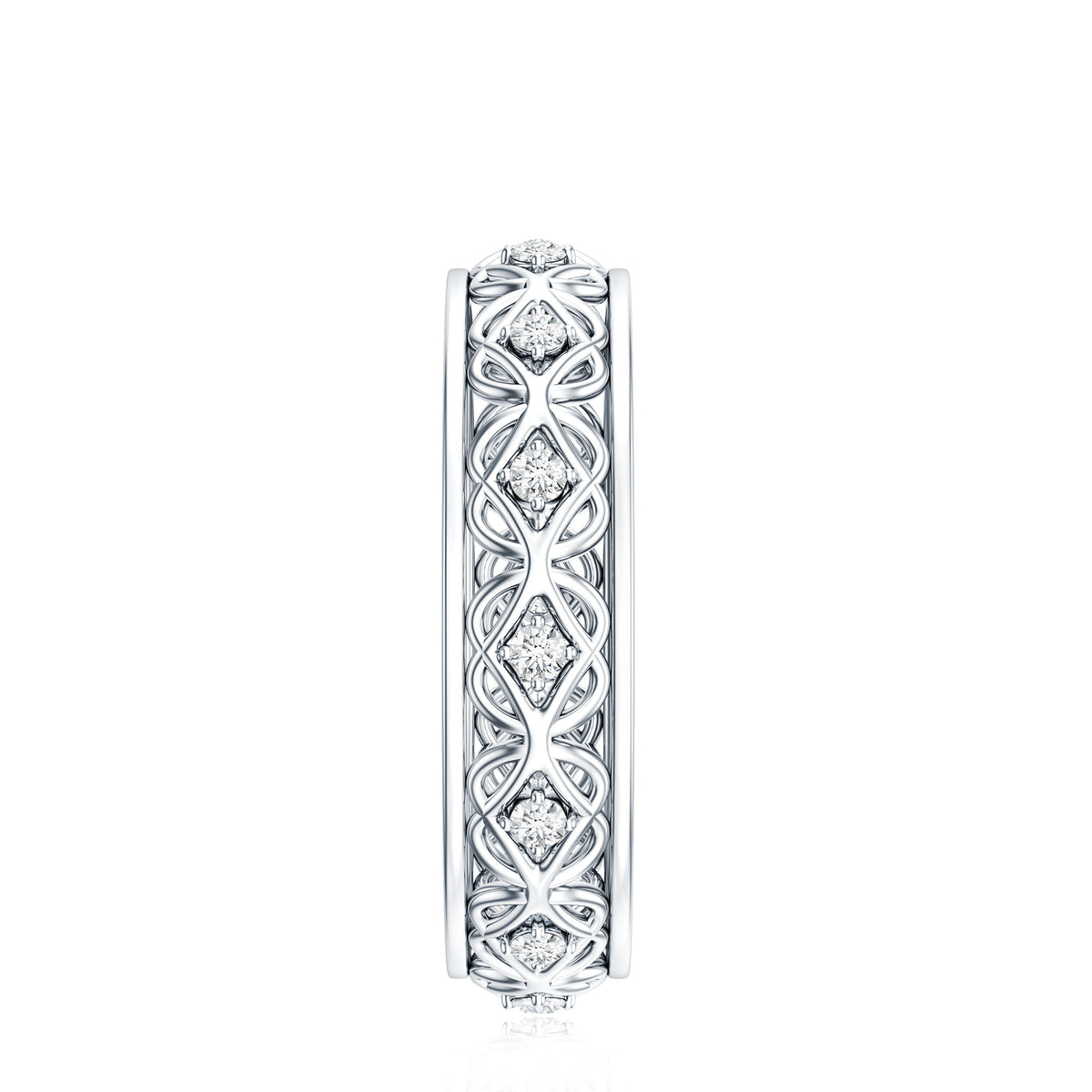 Moissanite Celtic Knot Wedding Band Ring D-VS1 - Rosec Jewels