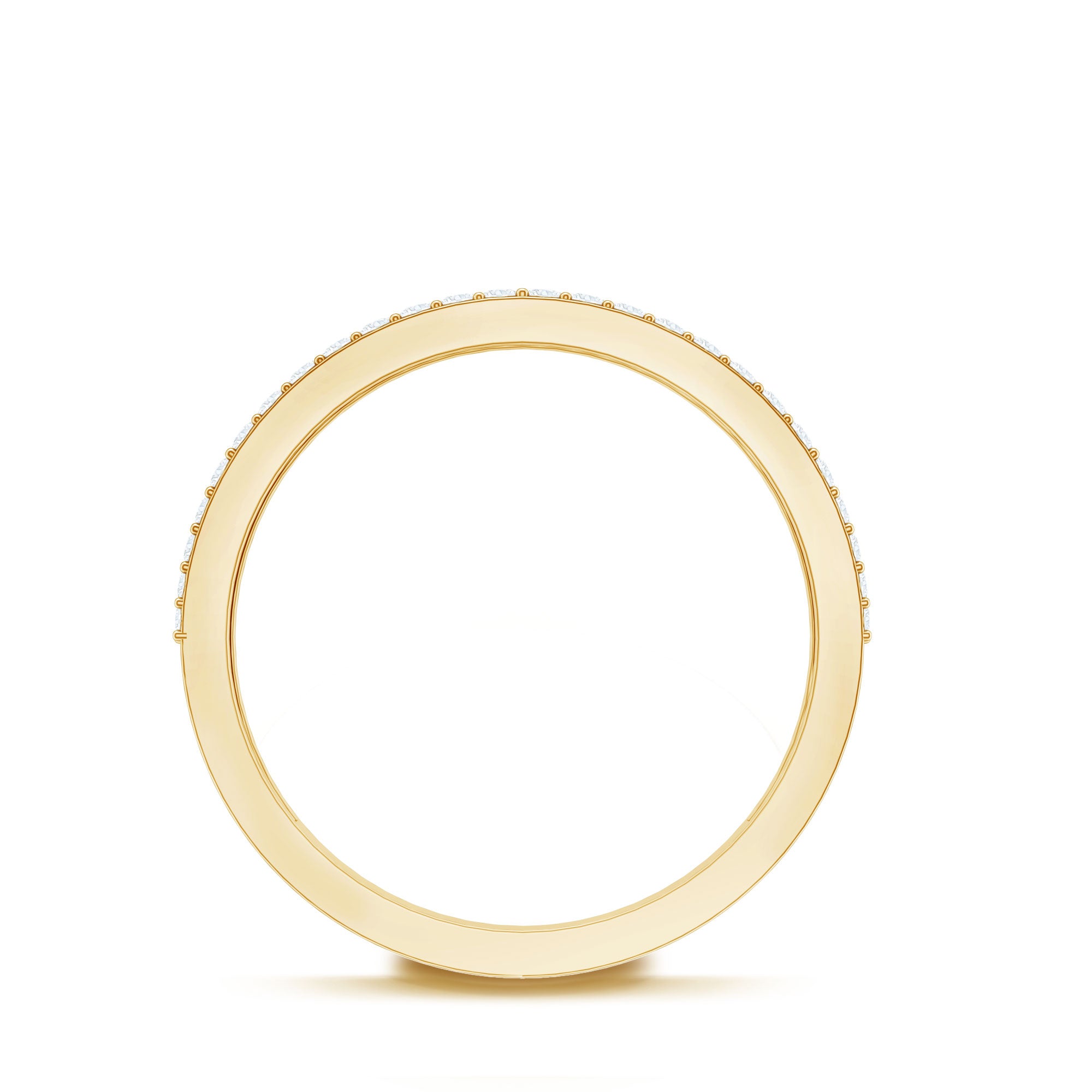 Thick Moissanite Half Eternity Wedding Band D-VS1 - Rosec Jewels