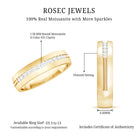 Brilliant Cut Moissanite Wedding Band D-VS1 - Rosec Jewels