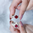 2.3 Carat Round Lab Grown Ruby Solitaire Engagement Ring in Split Shank AAAA - Rosec Jewels