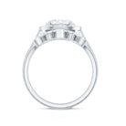 Designer Moissanite Oval Halo Wedding Ring Set with Certificate D-VS1 - Rosec Jewels