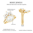 Designer Moissanite Oval Halo Wedding Ring Set with Certificate D-VS1 - Rosec Jewels